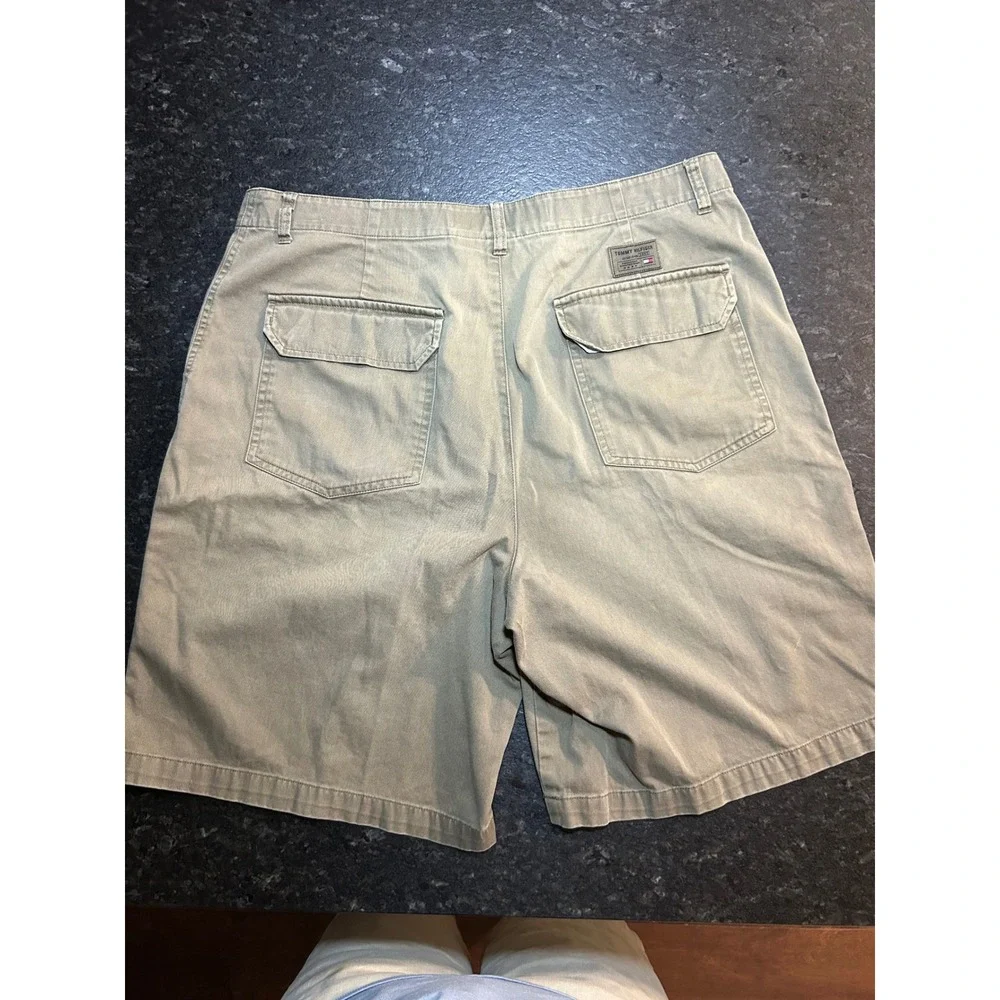 Tommy Hilfiger Mens Khaki Cotton Twill Cargo Shorts Sz 36 Authentic Issue #115